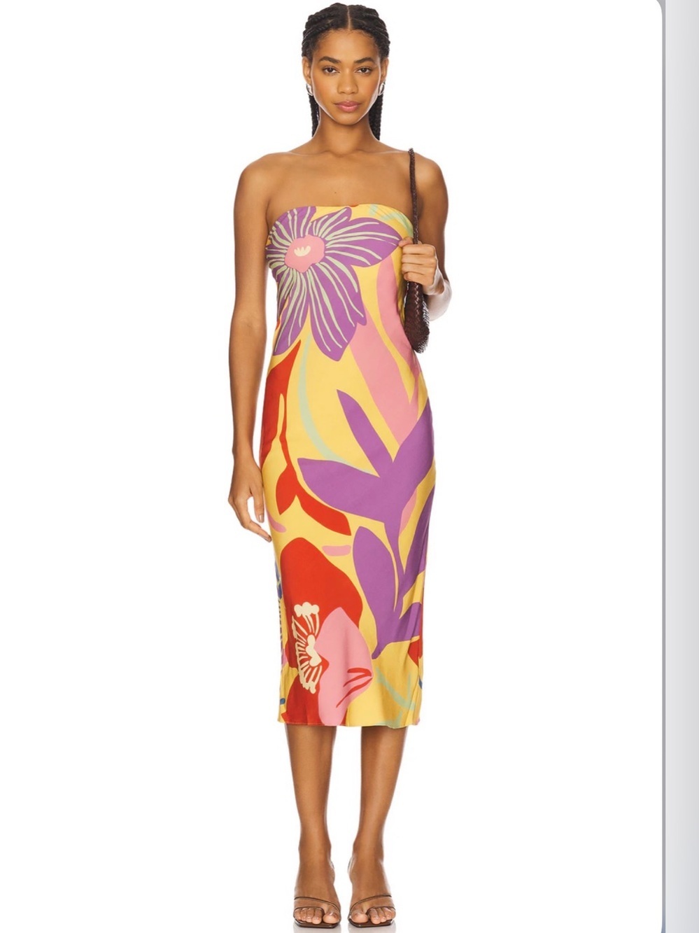 Amanda Uprichard Yellow Tropical Floral Maxi Dress with Multicolor NWT Size S